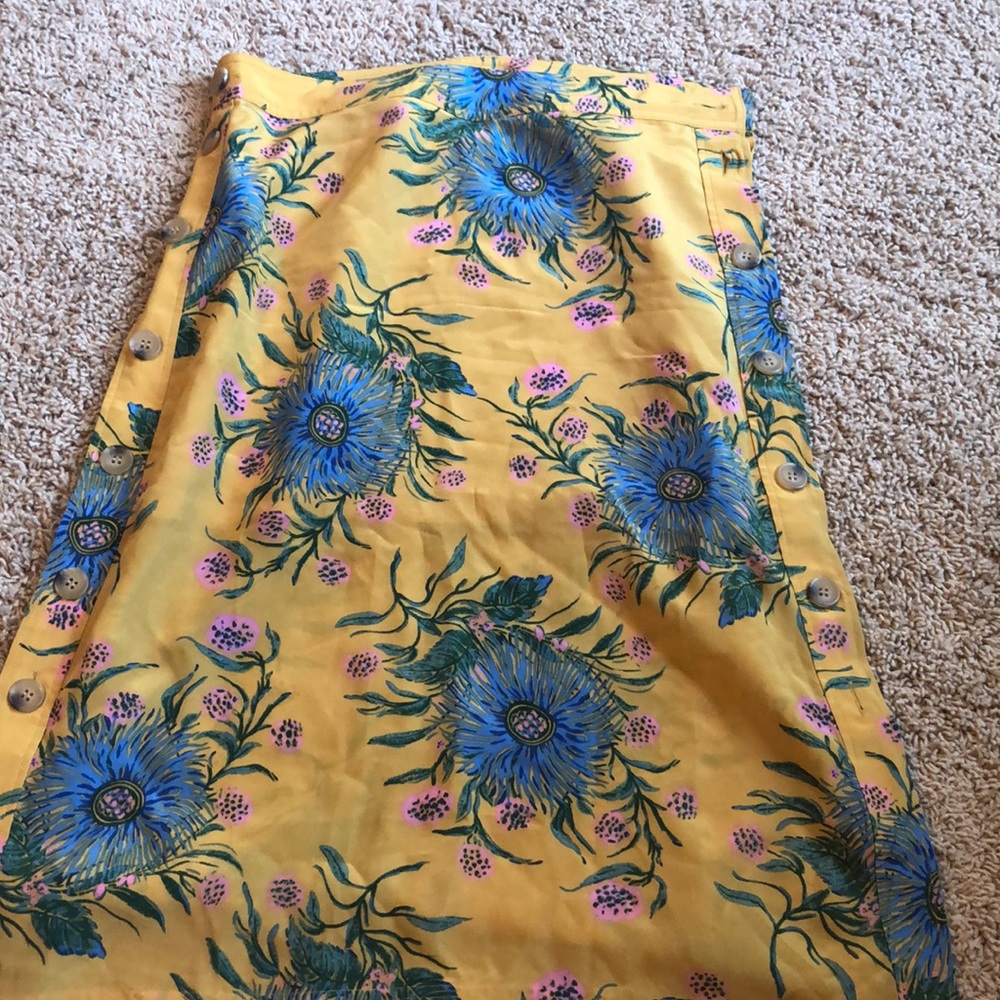 Madewell floral silk skirt